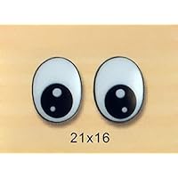 21mmx16mm Oval Comic Eyes/Safety Eyes/Printed Eyes - 6 Pairs