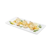 Restaurantware Marmo 11.8 Inch x 5.7 Inch Marble Serving Tray 1 Natural Veining Marble Food Tray - Scratch Resistant Raised Edges Italian Marble Marble Platter Rectangular For Appetizers and Entrees