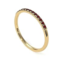 Choose Your Color Gemstone Eternity Stacking Engagement Ring Gold Plated Vintage Style Promise Band Round Cut Birthstone Ring Gift Jewelery for Women Girls Size 4,5,6,7,9,11,12