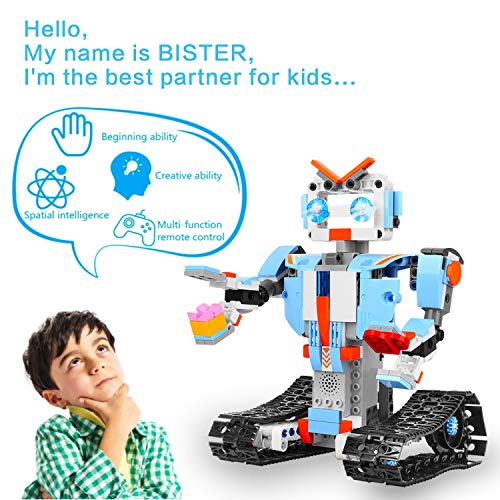 AOKESI Building Block Robot Kits for Kids, Remote & APP Control Robot Snap Together Engineering Kits STEM Building Toys Best Gift for 6, 7, 8 and 9＋Year Old Boys and Girls
