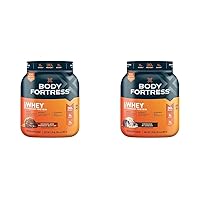 Body Fortress 100% Whey Premium Protein Powder Chocolate Peanut Butter and Cookies N' Cream, 1.78lbs Each