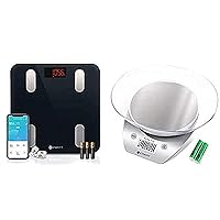 Etekcity Smart Body Fat Scale and 0.1g Food Kitchen Scale with Bowl Silver