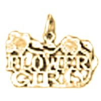 Silver Flower Girl Pendant | 14K Yellow Gold-plated 925 Silver Flower Girl Pendant