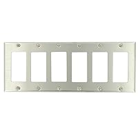 Leviton 84436-40 6-Gang Decora/GFCI Device Decora Wallplate, Device Mount, Stainless Steel