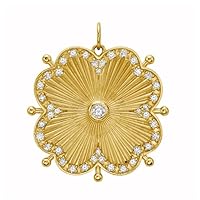 Beautiful Clover Diamond 925 Sterling Silver Charm Pendant,Handmade Pendant Jewelry,Gift