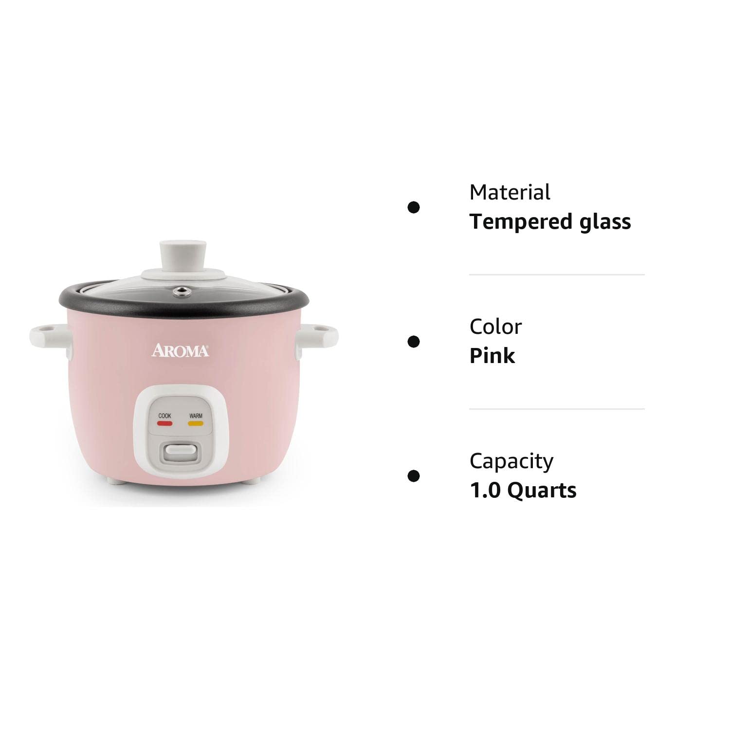 Aroma Housewares 4-Cups (Cooked) / 1Qt. Rice & Grain Cooker (ARC-302NGP), Pink