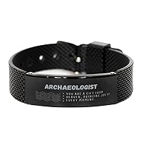 To My Archaeologist Gifts, You Are A Gift From Heaven, Bringing Joy To Every Moment, Amazing Black Shark Mesh Bracelet For Archaeologist Birthday Christmas Gifts for Coworkers, Men, Women, Friend
