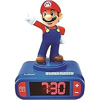 LEXIBOOK Nintendo Super Mario Digital Alarm Clock for Kids-Snooze Function-Superhero Sound Effects-Children Boys, Blue/Red, T.Única