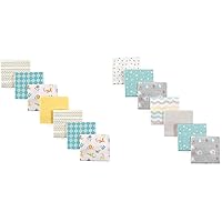 Luvable Friends Cotton Flannel Receiving Blankets, ABC and Basic Elephant