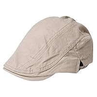 Kerryono Men's Flat Caps/Men's Casquette Hunting Hat Men's Beret Outdoor Fashion Hat Painter Hat Casket Hunting Hat Block Check Brim Black One Size Fits Most