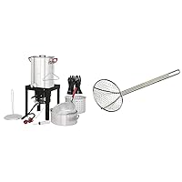 Creole Feast 30 Qt. Fish Boiler Steamer Kit with Skimmer, Gloves and 50,000 BTU Burner