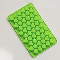 55 Small Heart Shaped Silicone Cake Mold Heart Chocolate Pastry Molds DIY Baking Decoration Kitchen Ice Cube Crystal Epoxy Mould (Green)