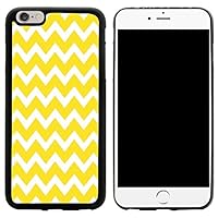 Chunky Chevron Lemon Yellow Chevron Design iPhone 6/6s Plus Hybrid Case Cover, Black