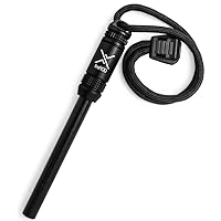 Exotac fireROD Ferrocerium Firestarter with Replaceable 5/16 in. Diameter Waterproof Ferro Rod Striker and Tinder Capsule Compartment with Included quickLIGHT Tabs, Works with Most Bushcrafting Knives