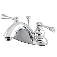 Kingston Brass KB7641BL English Country 4-Inch Centerset Lavatory Faucet with Buckingham Handle, Polished Chrome