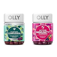 OLLY Flawless Complexion Gummy Vitamins for Clear Skin, Immunity+Elderberry Gummies - 50 Count, 45 Count