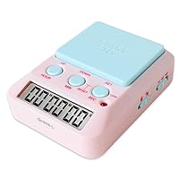 dretec Learning Timer, for Studying, Large Button, Count Function Until The Target Date,Pink, Blue, Officially Tested in Japan(1 Starter AAA Battery Included)