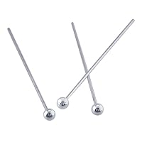 100pcs Adabele Authentic Sterling Silver Round Ball Head Pins 25mm (1 inch) for Jewelry Beading Threading Making (Wire 0.6mm/22 Gauge/0.024 Inch) SS425