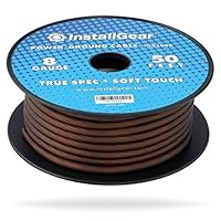InstallGear 8 Gauge Wire (50ft) Copper Clad Aluminum CAA - Primary Automotive Wire, Car Amplifier Power & Ground Cable, Battery Cable, Car Audio Speaker Stereo, RV Trailer Wiring Welding Cable 8ga