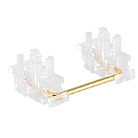 DUROCK Transparent Clear Plate Mount Stabilizer, 2U 6.25U 7U Gold-Plated Wires Compatible with Cherry MX Plate Stabilizers (Clear Plate Stabs 60/87 Keyboard Kit)