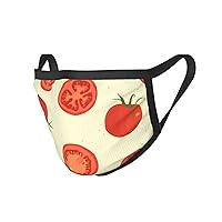 3 Pack Christmas Face Tomato-Fruit-Lover Mask,Adjustable Windproof Bandana,Reusable Mouth Cover,Unisex Adult Scarf Black