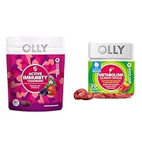 OLLY Immunity & Metabolism Gummy Vitamins with Elderberry, Apple Cider Vinegar, Vitamins C/B12, Zinc, Chromium - 120 Count