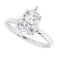 10K Solid White Gold Handmade Engagement Ring 1.0 CT Pear Cut Moissanite Diamond Solitaire Wedding/Bridal Ring for Women/Her Propose Rings