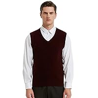 Men's wool vest V-neck solid color vest autumn and winter sleeveless pullover sweater vest