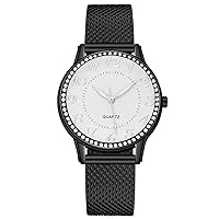Diamond Luminous Wrist Watch for Women, Ladies Silicone Mesh Strap Quartz Watches, Easy to Read, Gift for Mother, Wife and Friends