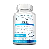 Approved Science® Uric Acid Flush Supplement with Folic Acid and Tart Cherry - 180 Capsules - 3 Month Supply