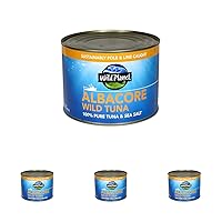 Wild Planet Wild Albacore Tuna, Sea Salt, Tinned Fish, Canned Tuna, Sustainably Wild-Caught, Non-GMO, Kosher, Gluten Free, Keto and Paleo, 3rd Party Mercury Tested, 64 Ounce Single Unit/Can