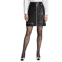 Karl Lagerfeld Paris Women's Leather Cargo Skirt Mid High