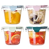 3-Cup Glass Meal Prep Containers with Lids,Round Glass Storage Containers,8 PCS Glass Soup Containers for Food Leftover, Heat-Resistant BPA-Free, Microwave, Dishwasher, and Freezer Safe