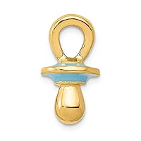 14k Yellow Gold Blue Enameled Pacifier Charm