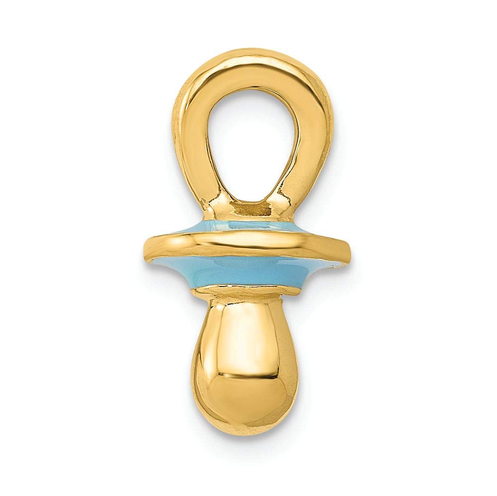 FJC Finejewelers 14k Yellow Gold Blue Enameled Pacifier Charm