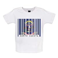 North Dakota Barcode Style Flag - Organic Baby/Toddler T-Shirt