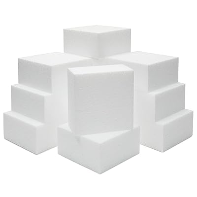 12 Pack Foam Blocks for Crafts, Polystyrene Brick Rectangles for Floral  Arrangements, Art Supplies, Holiday Decor (4 x 4 x 2 in, White)