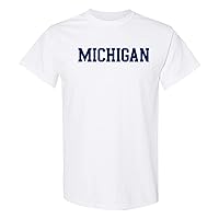 NCAA Michigan Wolverines Basic Block, Team Color College University T Shirt