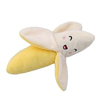 Iumer 1 PC Squeaky Toys Cute Fruits Vegetables Plush Puppy Chew Soft Toy,Banana