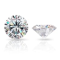 Loose Moissanite 0.80CT, Real Colorless Diamond, VVS1 Clarity, Round Cut Brilliant Gemstone for Making Engagement/Wedding/Ring/Jewelry/Pendant/Earrings/Necklaces Handmade Moissanite