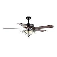 JONATHAN Y JYL9609A Moravia Farmhouse Rustic Iron Star Shade LED Ceiling Fan with Remote, for Bedroom, Living Room, Dining Room 52
