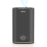 WELOV 6L Humidifier for Bedroom, Cool Mist Room Humidifiers, Quiet Humidifier, Filterless Humidifiers, Easy to Clean, Sleep Mode, Timer, Night Light