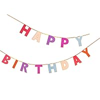 Talking Tables 3 metres (10ft) Rose Gold Happy Birthday Garland - Premium Bunting - Ideal for kids or Adults Birthdays, Multi Coloured
