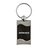 Au-TOMOTIVE GOLD Spun Brushed Metal Key Chain for Nissan Armada (Black)