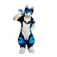 Kemono Eyes Huksy Dog Fursuit Fullsuit Teen Costumes Child Full Furry Suit Furries Anime Digitigrade Costume Bent Legs Angel Dragon, Black,blue,white, Furrymascot/Com, S,M,L,XL,XXL,XXXL