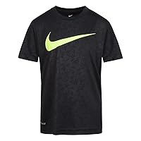 Nike Boy's All Over Print Swoosh T-Shirt (Little Kids) Black 6 Little Kid