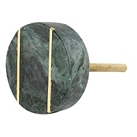 Indian Shelf 4 Pack Forest Green Round Luxury Marble Cabinet Knobs Decorative Stone Drawer Knobs and Pulls Cupboard Door Handle Fine