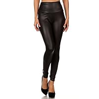 World of Leggings® Matte High Waisted Faux Leather Leggings - Made in The USA