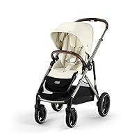 Cybex Gazelle S All-in-One Toddler and Baby Stroller with Over 20 Modular Configurations, Ergonomic Near-Flat Recline, Shopper Basket, and Compact Fold, Seashell Beige