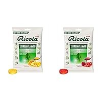 Ricola Max Honey Lemon & Swiss Cherry Throat Care Large Bags with Liquid Center | 34 Count (2 Pack)